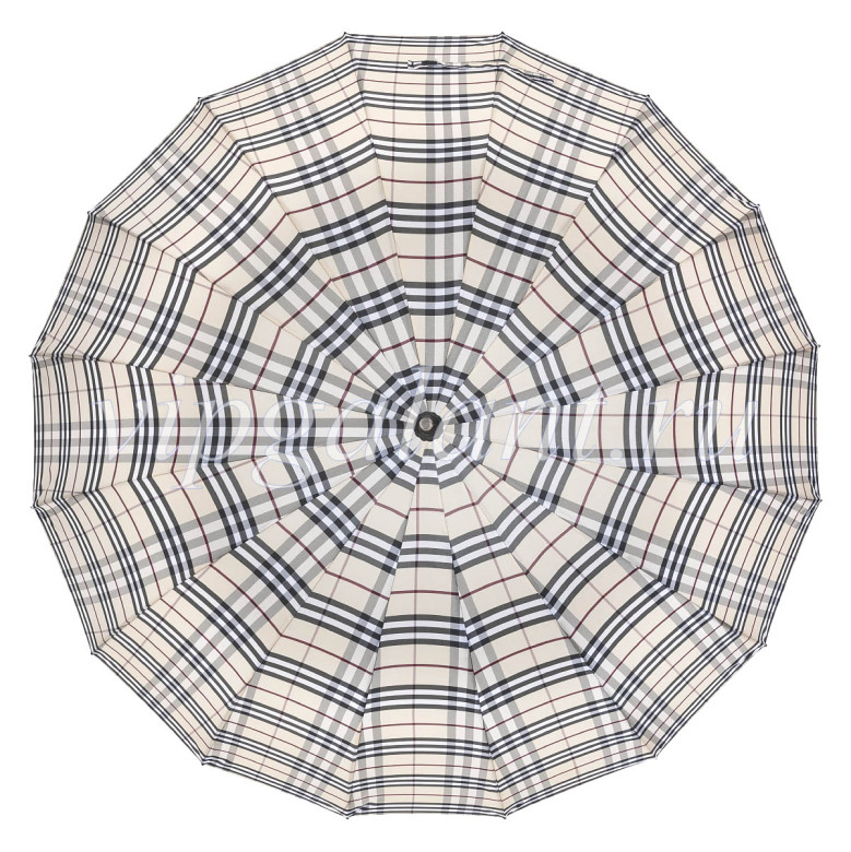 Зонт-трость Almas 437, 16 спицы, ручка прямая кожа