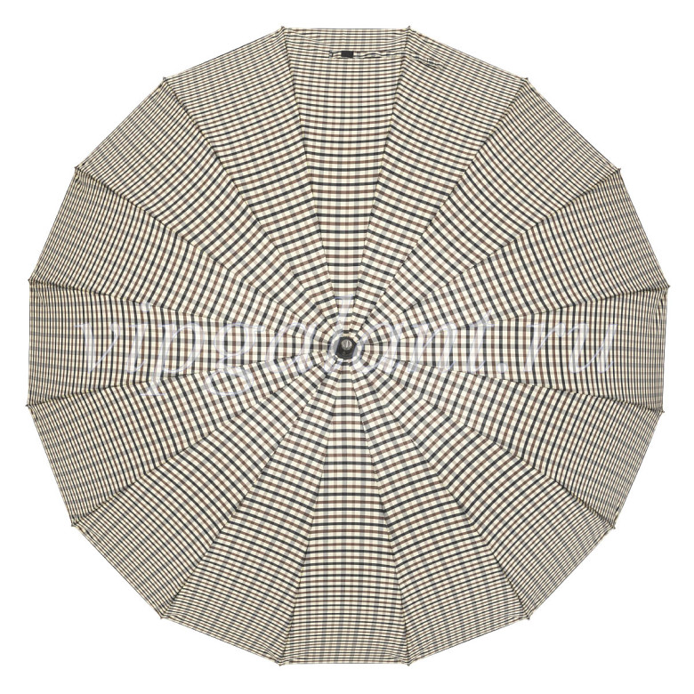 Зонт-трость Almas 437, 16 спицы, ручка прямая кожа