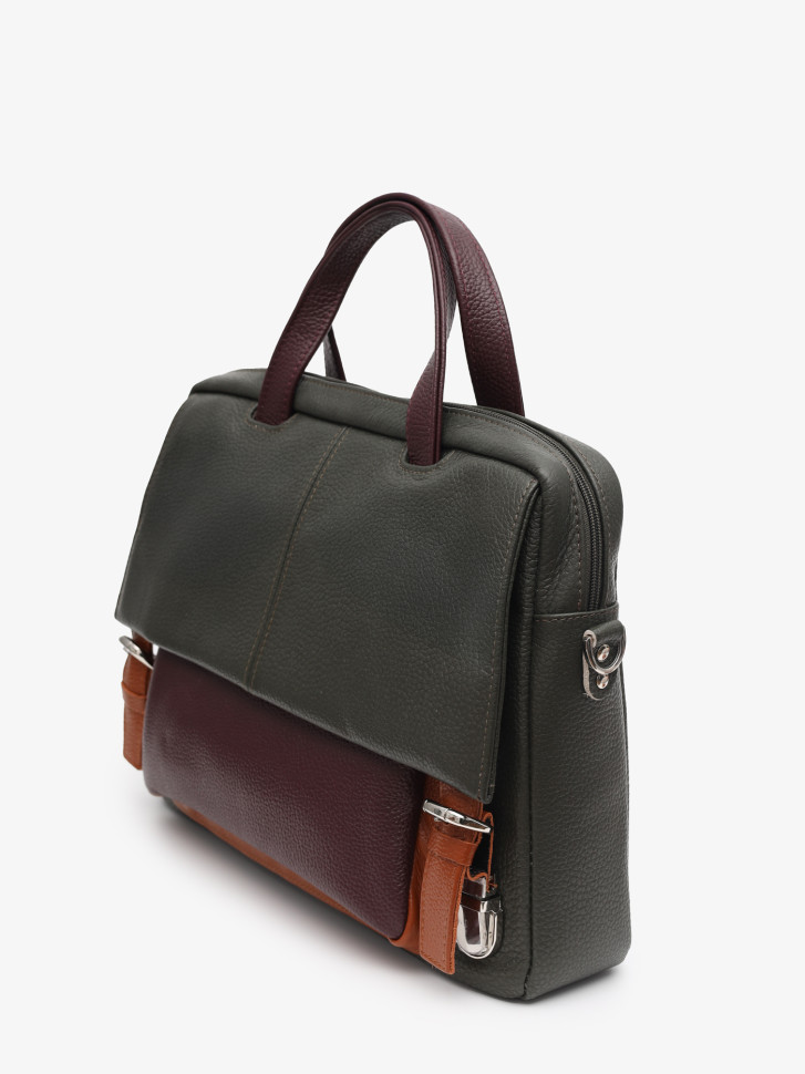 Портфель Protege, Ц-206.1 хаки/бордовый/охра