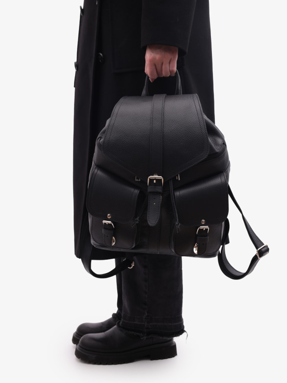 Кожаный рюкзак RHino 16-02 чёрный