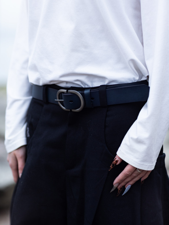 Ремень женский T.I.A. 40 полусфера тёмно-синий