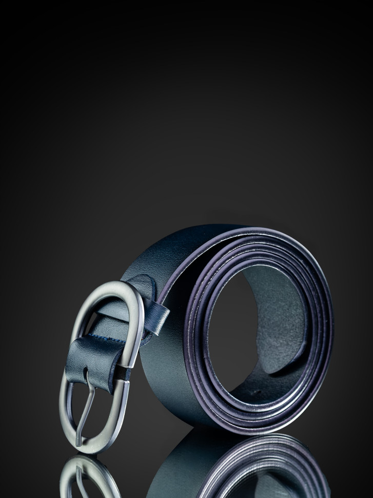 Ремень женский T.I.A. 40 полусфера тёмно-синий Ремень женский T.I.A. 40 полусфера тёмно-синий