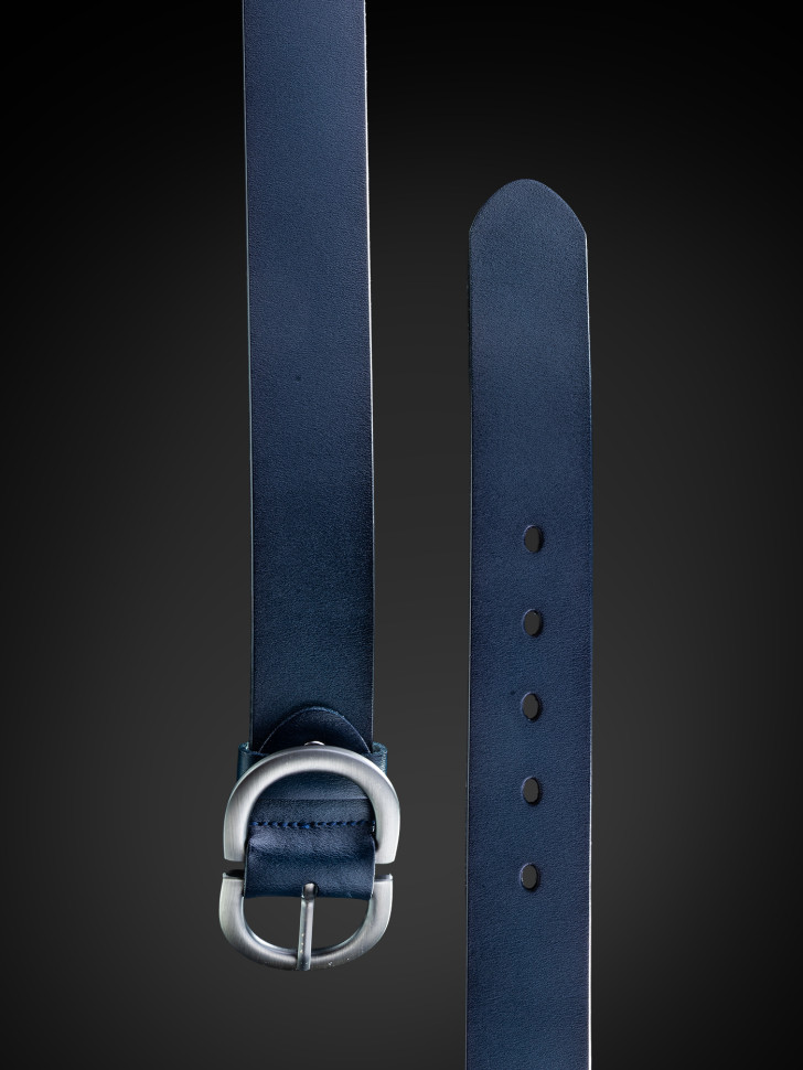 Ремень женский T.I.A. 40 полусфера тёмно-синий Ремень женский T.I.A. 40 полусфера тёмно-синий