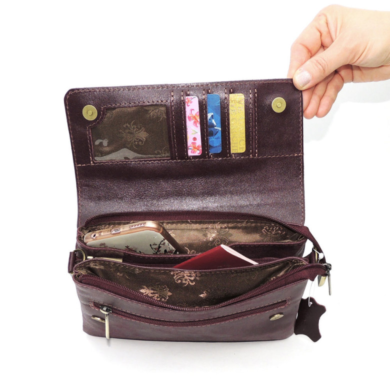 Женская кожаная сумка Natalia Kalinovskaya С74т «Дария» бордо Женская кожаная сумка Natalia Kalinovskaya С74т «Дария» бордо