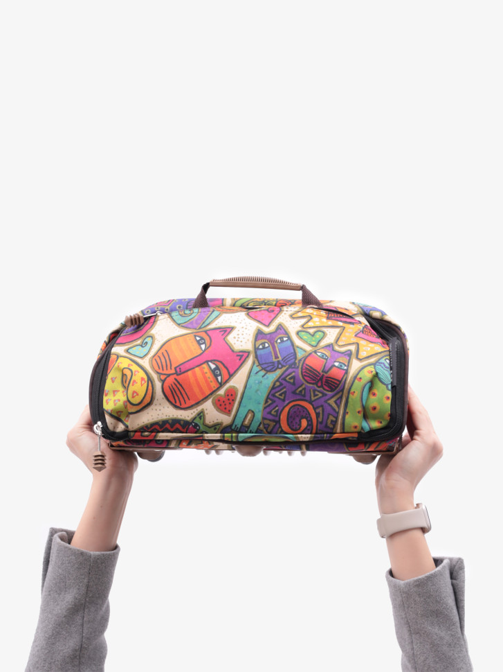 Сумка-трансформер дорожная хозяйственная на 2 колёсах TsV 526,22  кошки/капучино