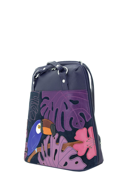 Сумка-трансформер Protege, ДС-226-265, "Тукан №1" синий/чёрный/фиолетовый Сумка-трансформер Protege, ДС-226-265, "Тукан №1" синий/чёрный/фиолетовый