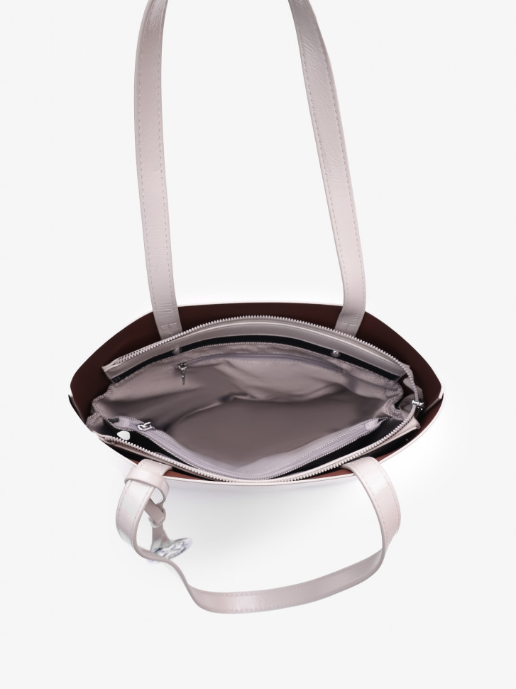 Сумка женская Baggins KDL-1300 светло-серая лак Сумка женская Baggins KDL-1300 светло-серая лак