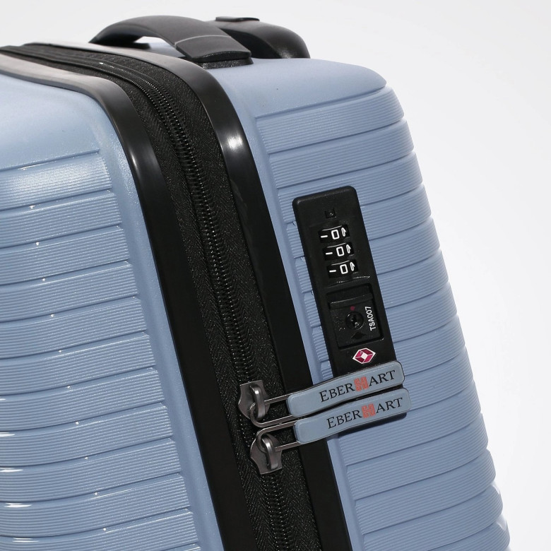 Чемодан Eberhart Eagle 50E-032 4 колеса серо-голубой