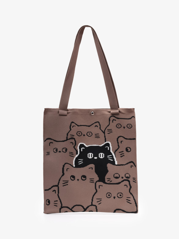 Сумка-шопер Baggins Cat коричневая Сумка-шопер Baggins Cat коричневая