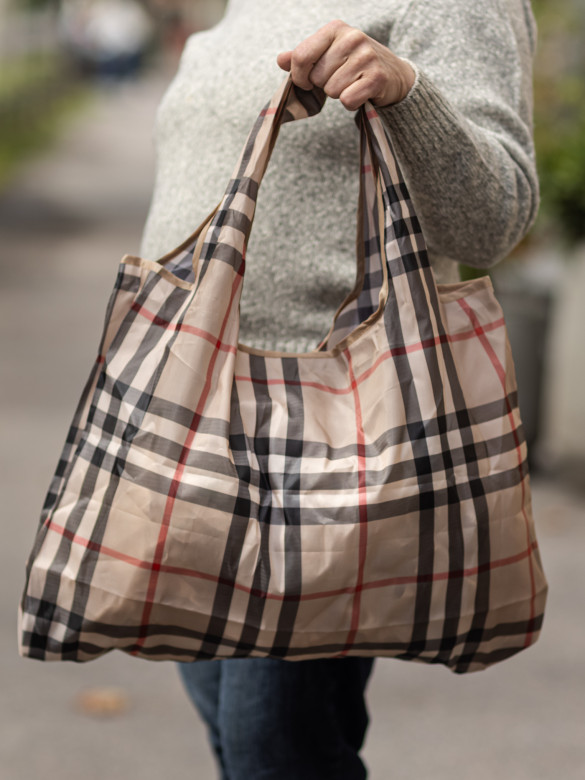 Сумка-трансформер Ж01-0224 клетка бежевая