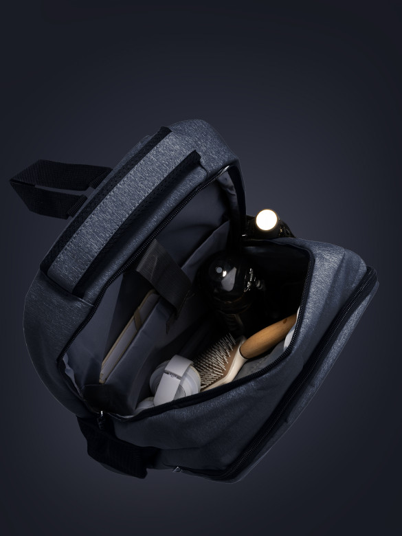 Рюкзак с ортопедической спинкой 2268 чёрный, с нагрудным ремнём 