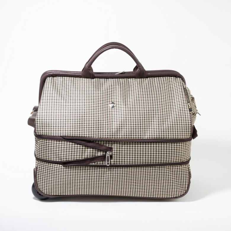 Дорожная сумка-саквояж TsV 514.2 гусиная лапка с колёсами