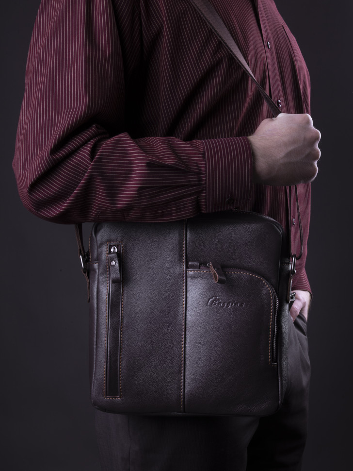 Сумка мужская Baggins 1069 коричневая наппа