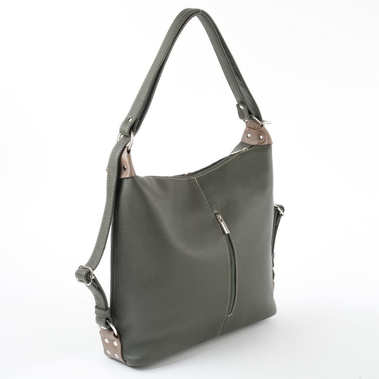 Сумка-рюкзак Sumkov 286/1 зелёная/бежевая Сумка-рюкзак Sumkov 286/1 зелёная/бежевая