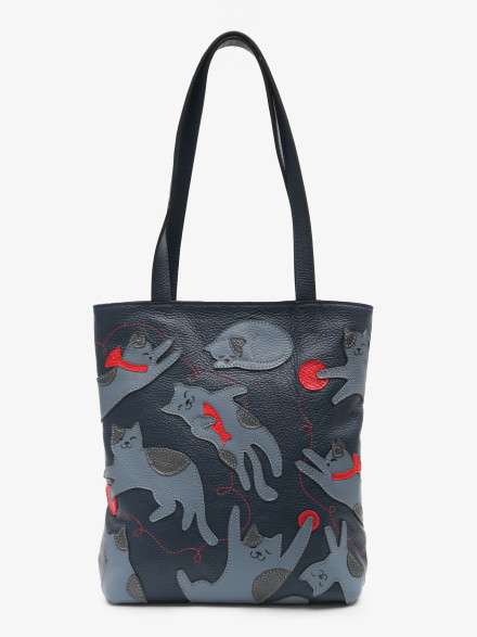 Сумка женская Protege, ДС-517-284 Кот №52 синий флотер