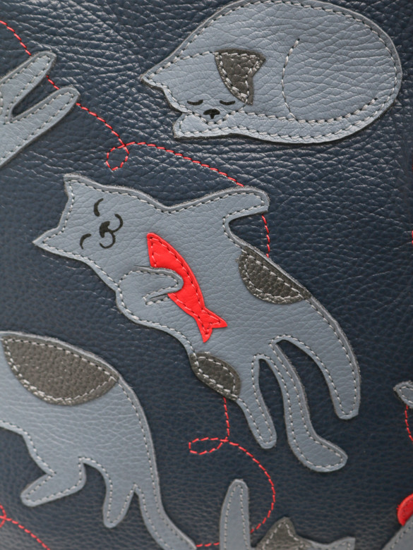 Сумка женская Protege, ДС-517-284 Кот №52 синий флотер Сумка женская Protege, ДС-517-284 Кот №52 синий флотер