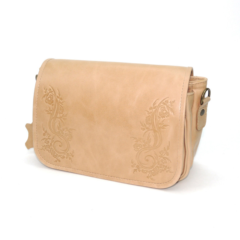 Бежевая женская кожаная сумка Natalia Kalinovskaya «Лана» С93