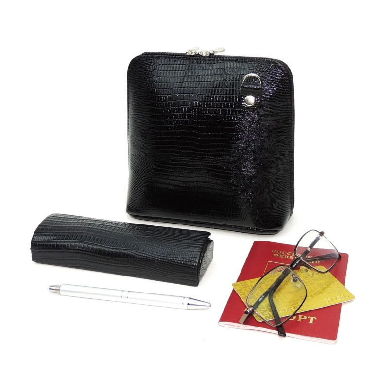 Сумка женская Natalia Kalinovskaya С 83р.911 «Бенте» чёрная рептилия