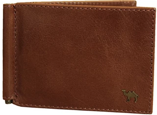 Зажим для денег Dimanche Camel 91002 рыжий, с отделением для мелочи