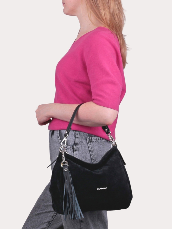 Сумка Curanni 2544 чёрная замша Сумка Curanni 2544 чёрная замша