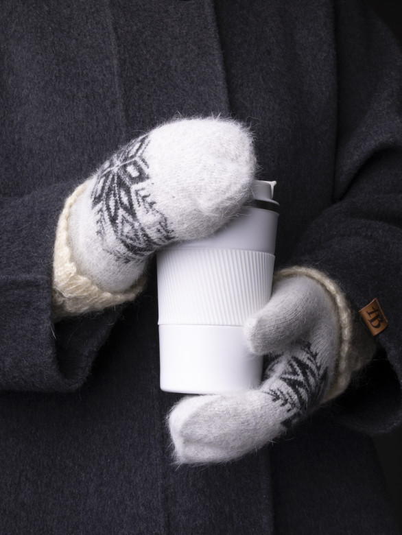 Варежки женские Корона 3046 св.серые