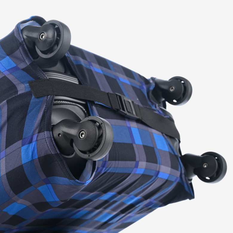  Чехол для чемодана Клетка размер L чёрно-синий 