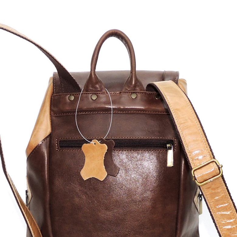 Рюкзак женский Natalia Kalinovskaya, "Ксантия" бежевый/коричневый