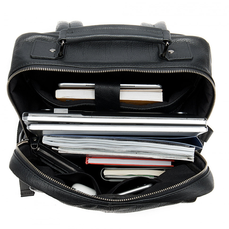 Большой мужской рюкзак из натуральной кожи 8723 чёрный Большой мужской рюкзак из натуральной кожи 8723 чёрный