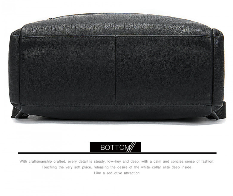 Большой мужской рюкзак из натуральной кожи 8723 чёрный