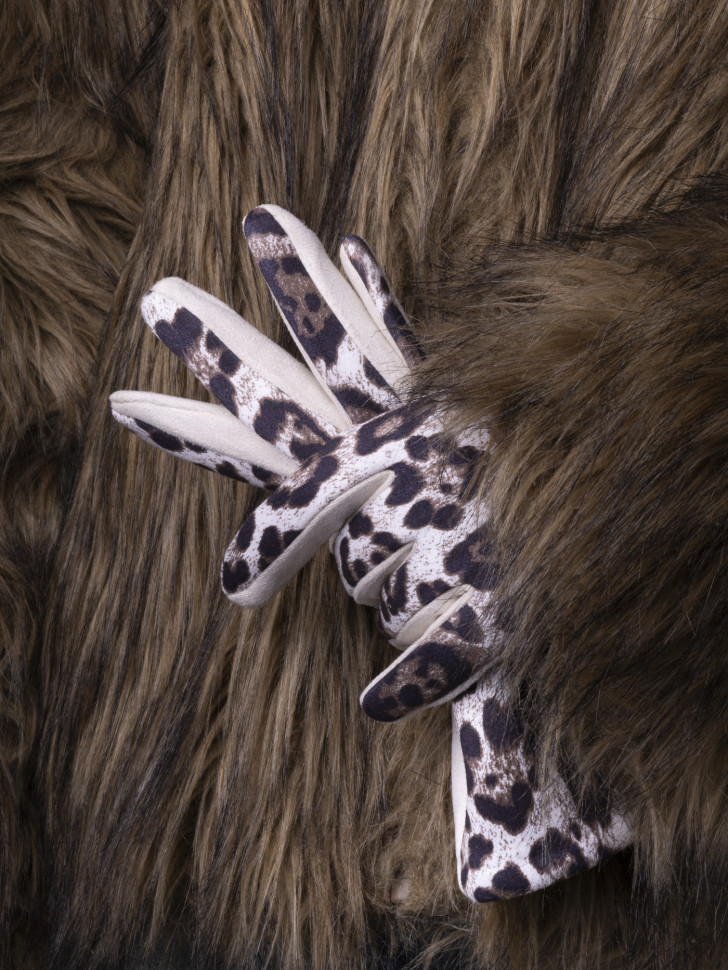 Перчатки женские Victory Леопард св.бежевые