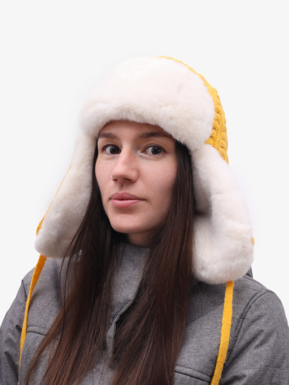 Ушанка Warm Goddess 2705 желтая Ушанка Warm Goddess 2705 желтая