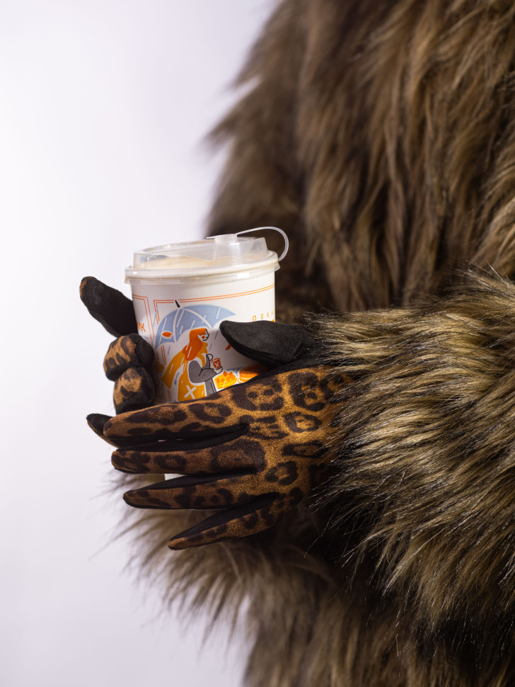 Перчатки женские Victory Леопард коричневые Перчатки женские Victory Леопард коричневые