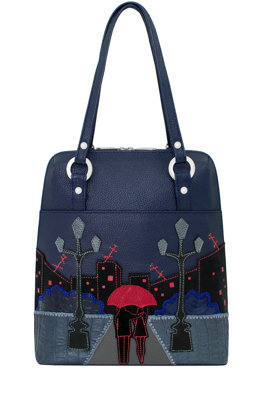 Сумка-трансформер женская Protege, ДС-226-212 Город № 24 синяя Сумка-трансформер женская Protege, ДС-226-212 Город № 24 синяя