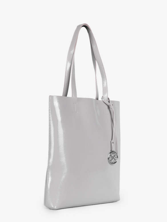 Сумка женская Baggins KDL-1300 лак светло-серая Сумка женская Baggins KDL-1300 лак светло-серая