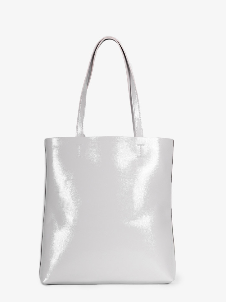 Сумка женская Baggins KDL-1300 лак светло-серая