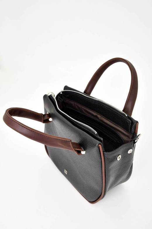 Сумка Protege Ц-558/2 черный флотер+коричневый пулл-ап