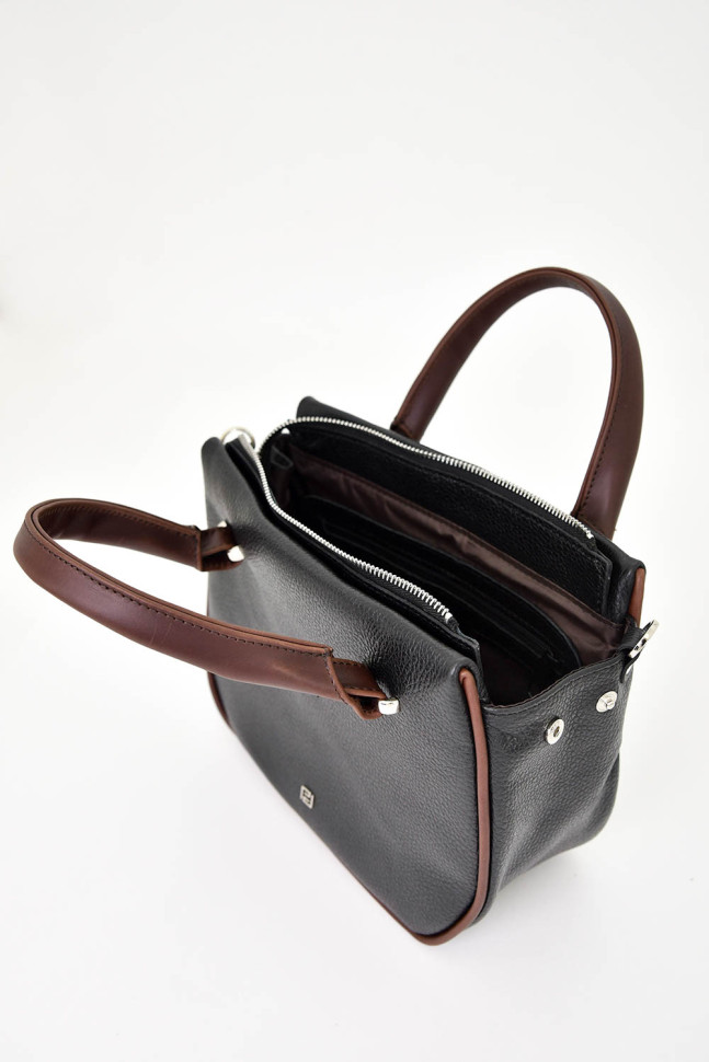 Сумка Protege Ц-558/2 черный флотер+коричневый пулл-ап