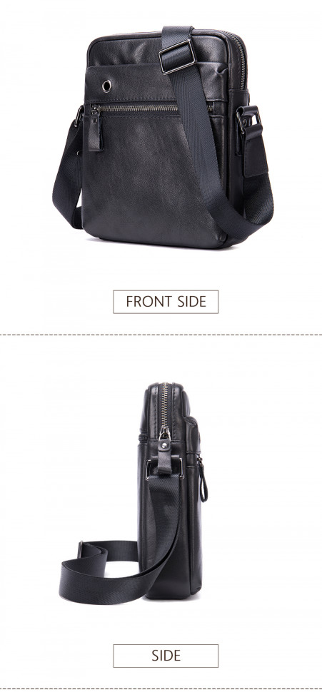 Мужская сумка через плечо 8717 чёрная Мужская сумка через плечо 8717 чёрная