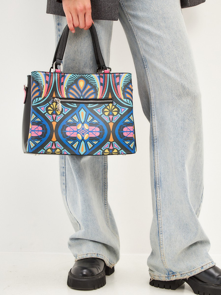 Сумка Curanni, 2520 Cu орнаменто черная