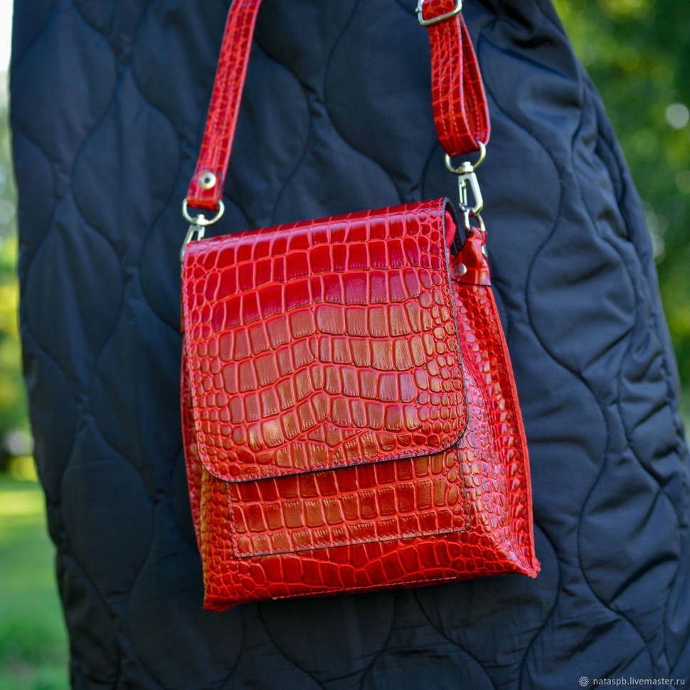 Женская кожаная сумка Natalia Kalinovskaya С 86р.991 красный крокодил