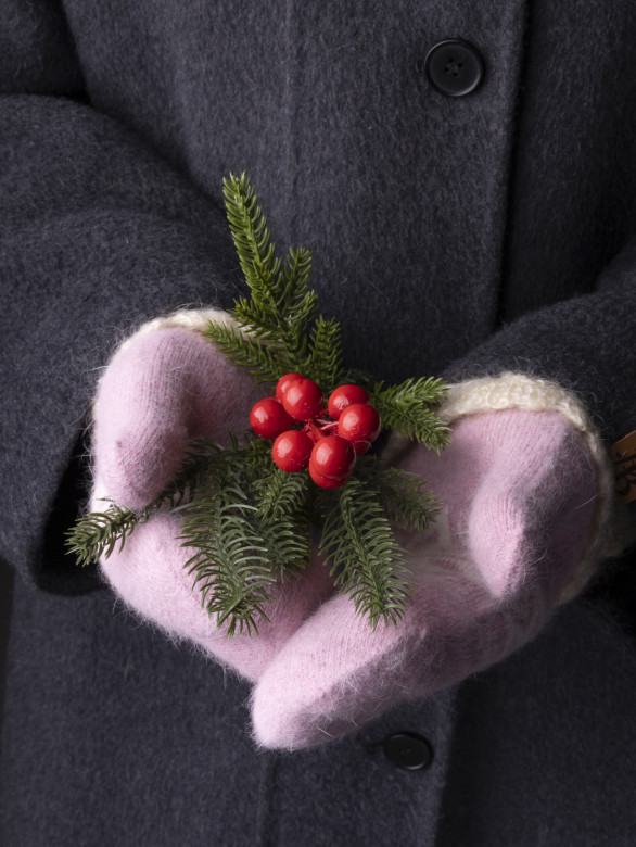 Варежки женские Корона 3046 розовые