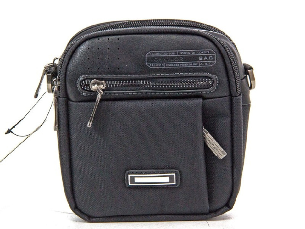 Мужская сумка-планшет из экокожи Cantlor GW104 чёрная