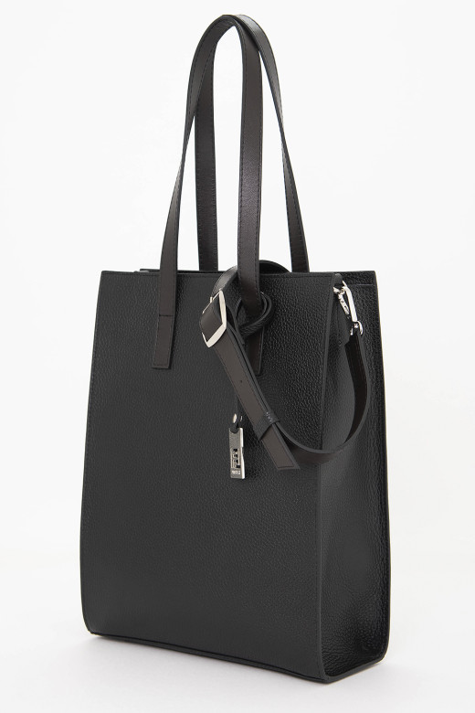 Сумка Protege Ц-594 чёрный флотер+коричневая гладкая Сумка Protege Ц-594 чёрный флотер+коричневая гладкая