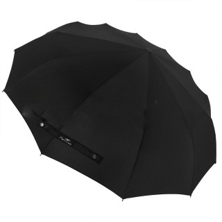 Зонт мужской Popular 2600-NK 12 спиц чёрный, полный автомат, прямая ручка пластик