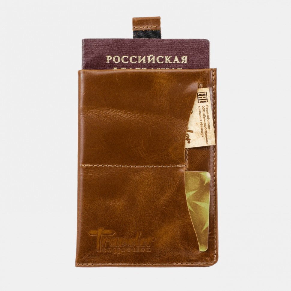 Обложка для паспорта Jango ОП-128-1926 "Traveler" светло-коричневая Обложка для паспорта Jango ОП-128-1926 "Traveler" светло-коричневая