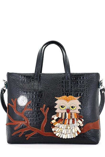 Сумка Protege ДС-223-84 "Сова№2" черный рептилия