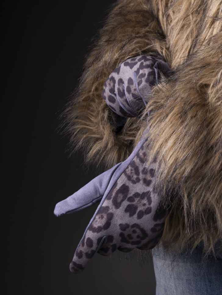 Перчатки женские Victory Леопард серые