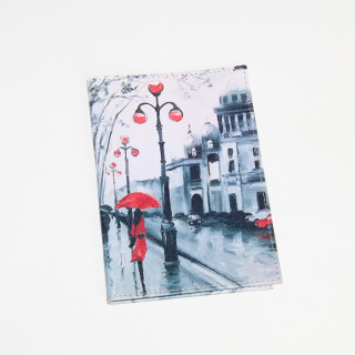 Обложка для паспорта 02-006-018-19 "Девушка с красным зонтом"