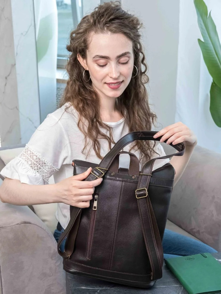 Сумка-рюкзак Natalia Kalinovskaya "Иста" рыжая/коричневая флотер