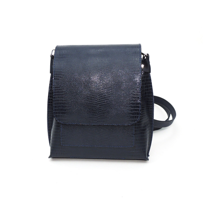 Женская кожаная сумка Natalia Kalinovskaya С86р чёрная рептилия